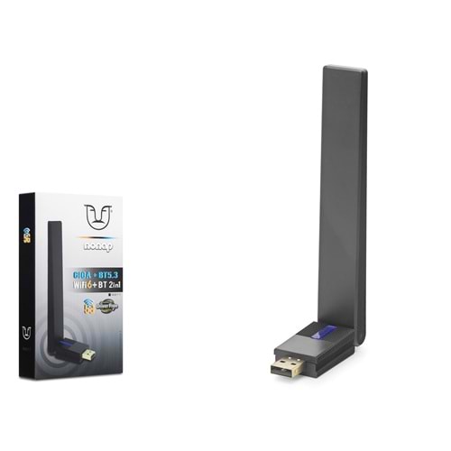 NONAP W211 USB WiFi 6 Bluetooth 5.3 Adaptörü 1 Gbps 5 GHz Dual Band Siyah