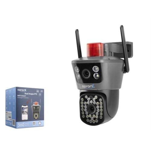APRONX WPB246 Wi-Fi Speed Dome IP Güvenlik Kamerası 2 x 4MP 3.6 mm PTZ Gri Siyah