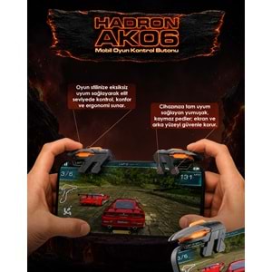 HADRON AK06 Mobil Oyun Kontrol Aparatı 4 Butonlu Siyah Turuncu