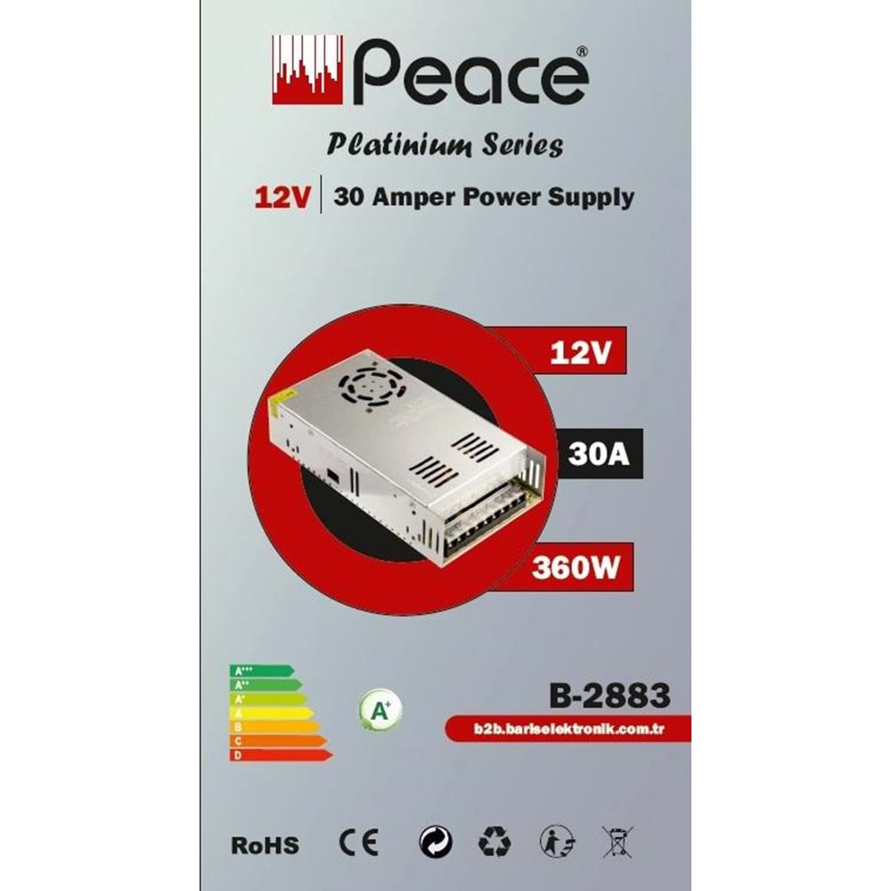 Peace B2883 Metal Adaptör 12V 30A Silver