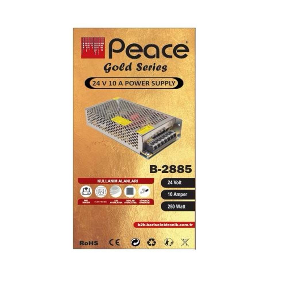 PEACE B2885 LED Kamera Adaptörü Metal Kasalı 240W 24V 10A