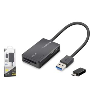 iETOP C313 USB Type-C 3.2 Gen1 All in One Kart Okuyucu CF SD MicroSD MS 5 Gbps Siyah