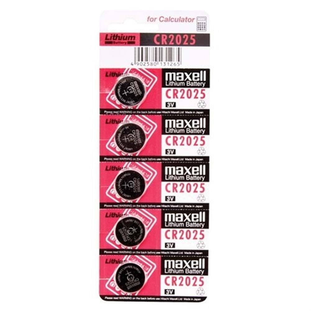 Maxell Cr2025 3V Lithium Pil 5 Li Paket