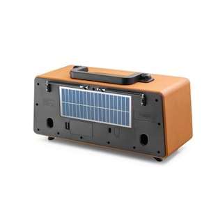 FEPE FP392S Bluetooth Nostaljik FM Radyo USB TF AUX Solar Şarjlı RGB Alev Efektli Taşınabilir Hoparlör