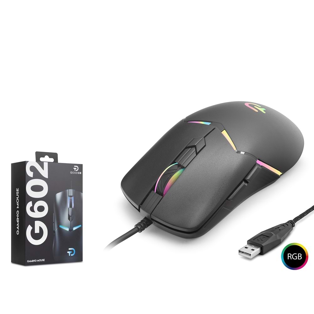 Nodar G602 Gaming Mouse – 7200Dpi, 6 Tuş, Kablolu Oyuncu Mouse Rgb (Siyah)