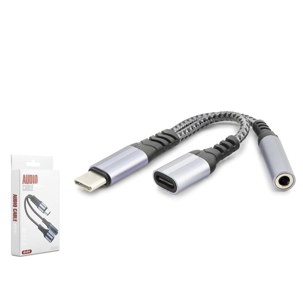 Hadron Gj-014 Type-C To Type-C + 3.5Mm F Kablo Audio Siyah