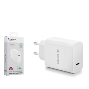 Genax Gnx055 Type-C Pd Şarj Adaptörü Gan 55W Beyaz