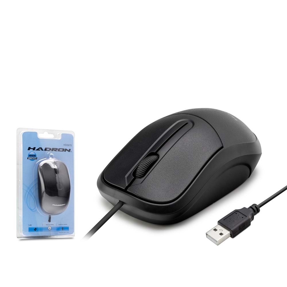 HADRON H5670 USB Optik Mouse 1400 DPI 3 Tuş Siyah