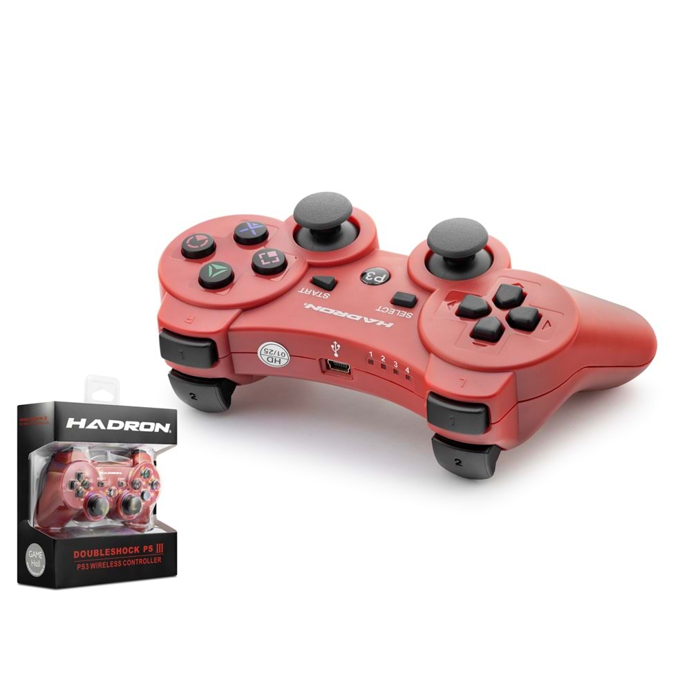 HADRON HD325K PS3 Uyumlu Kablosuz Bluetooth GamePad Oyun Kolu DoubleShock III Kırmızı