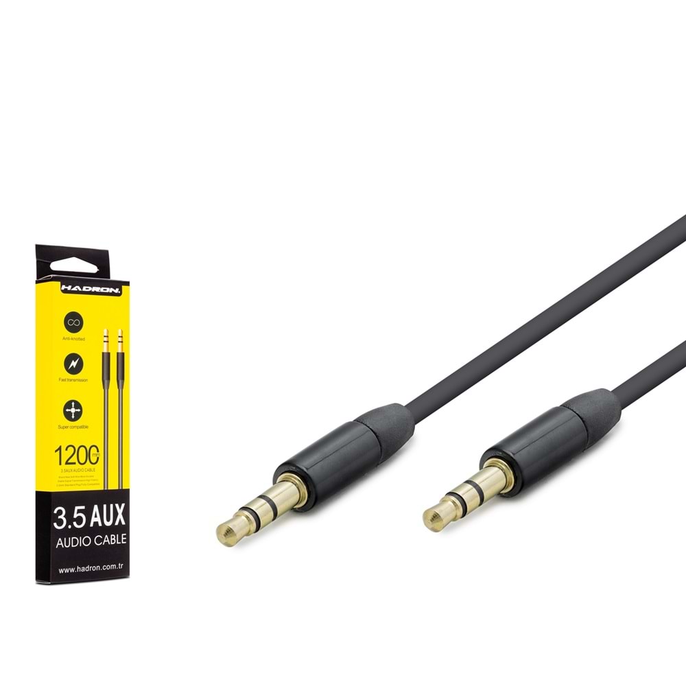 Hadron Hdx1039S 3.5Mm To 3.5Mm Kablo 2Line 1.2M Siyah