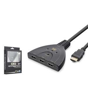HADRON HDX1439 HDMI Switch 4K 3 In 1 Out Siyah