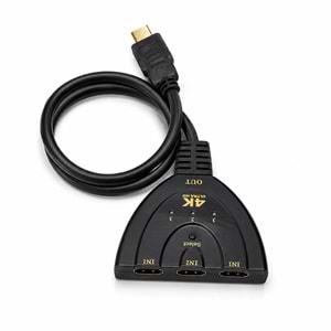 HADRON HDX1439 HDMI Switch 4K 3 In 1 Out Siyah