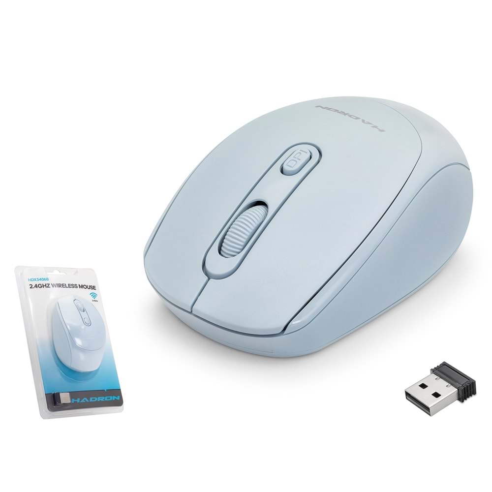 Hadron Hdx3406m Wireless Mouse 800/1600Dpi Açık Mavi