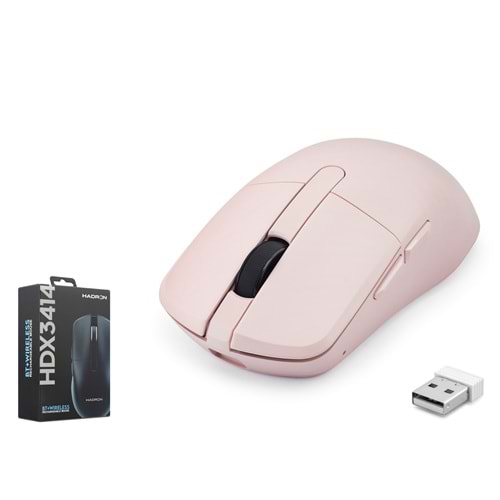HADRON HDX3414P Dual Mode Şarjlı Kablosuz Mouse Bluetooth 2.4 GHz 6200 DPI Pembe