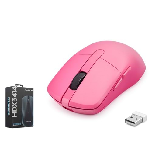 HADRON HDX3414R Dual Mode Şarjlı Kablosuz Mouse Bluetooth 2.4 GHz 6200 DPI Fuşya
