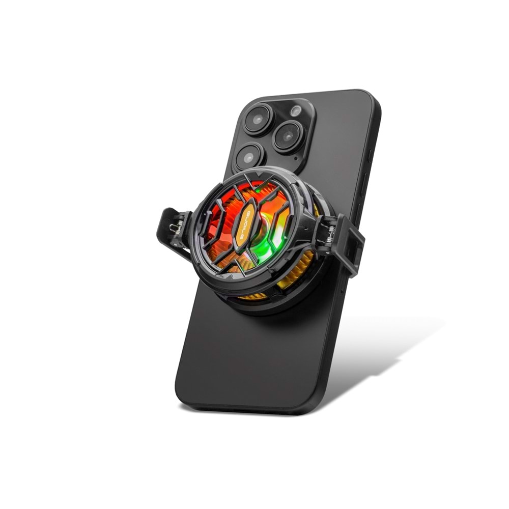 Hadron Hdx4382 Telefon Buz Soğutucu Fan Mıknatıs Ve Klips Rgb Siyah