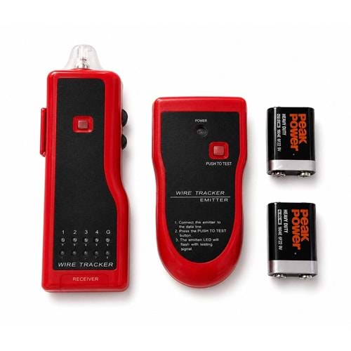HADRON HDX6527 Wire Tracker Kablo Bulucu ve Hat Test Cihazı Kırmızı Siyah