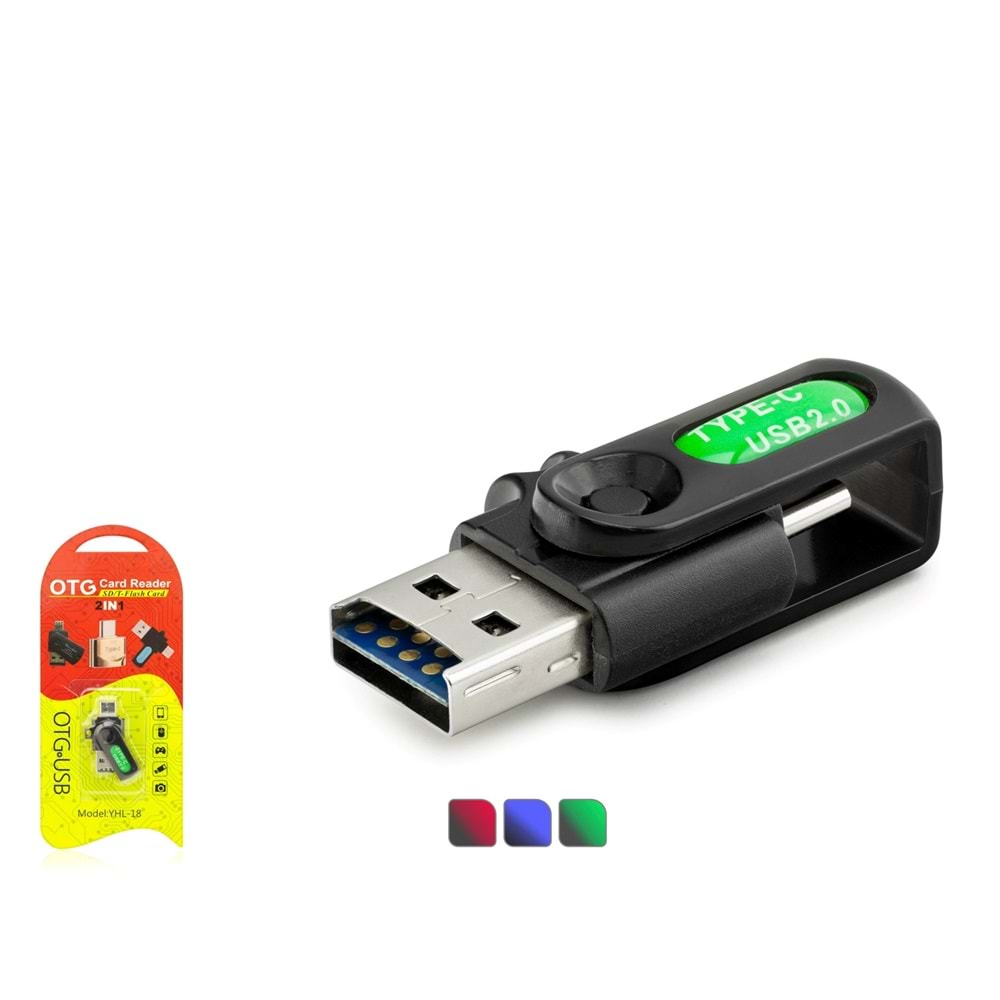 Hadron Hdx7025 Type-C / Usb A Micro Sd Card Reader Siyah