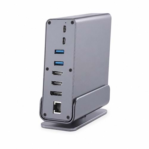 HADRON HDX7065 Type-C Combo Hub Docking Station 4K 60Hz LAN USB 16 Port Gri