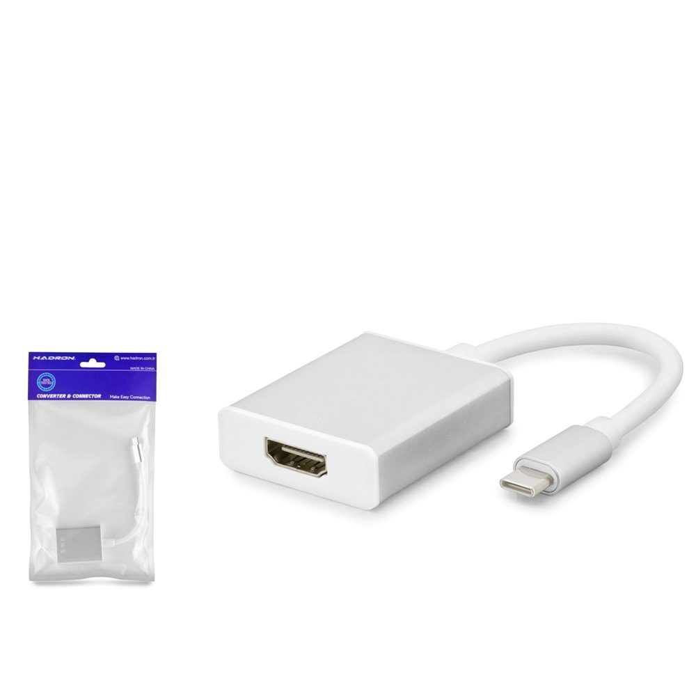 Hadron Hdx7760 Type-C To Hdmi F Çevirici 4K 30Hz Beyaz