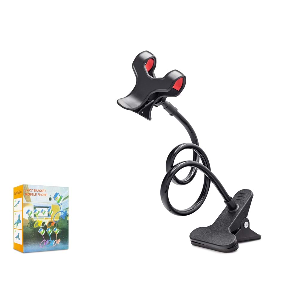 Hadron Hdx8003 Masa Üstü Telefon Tutucu Lazy Bracket Kıskaçlı Siyah