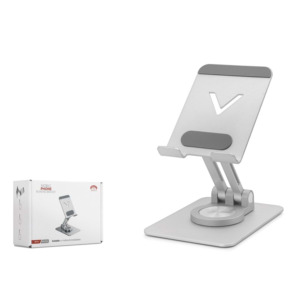 Hadron HDX8025 Masa Üstü Telefon Standı Metal Silver