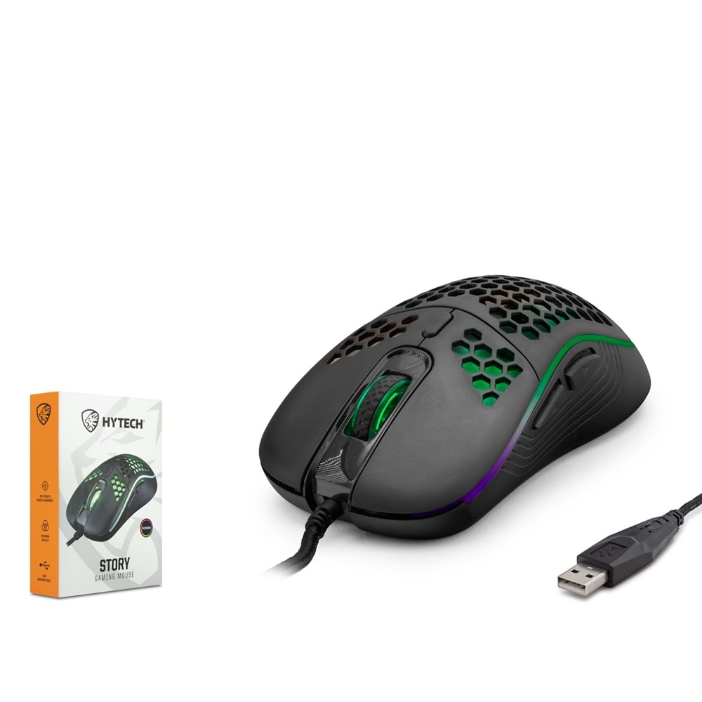 Hytech Hyx6 Oyuncu Mouse Rgb 7 Buton 36000Dpi Siyah