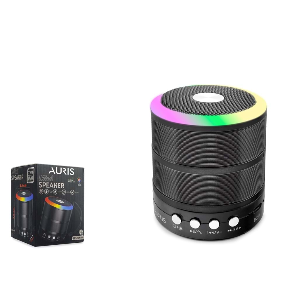 AURIS KLN190 Mini Bluetooth Hoparlör FM Radyo TWS USB TF RGB