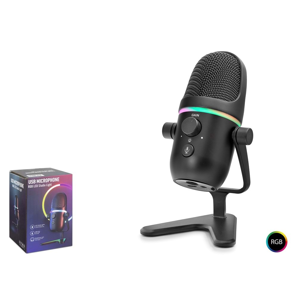 Hadron ME5 Profesyonel Çift Modlu RGB Yayıncı Mikrofonu - 192kHz/24Bit USB Siyah