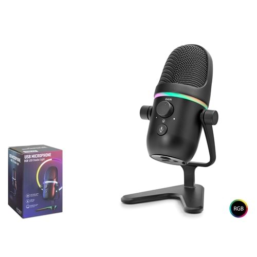 Hadron ME5 Profesyonel Çift Modlu RGB Yayıncı Mikrofonu - 192kHz/24Bit USB Siyah