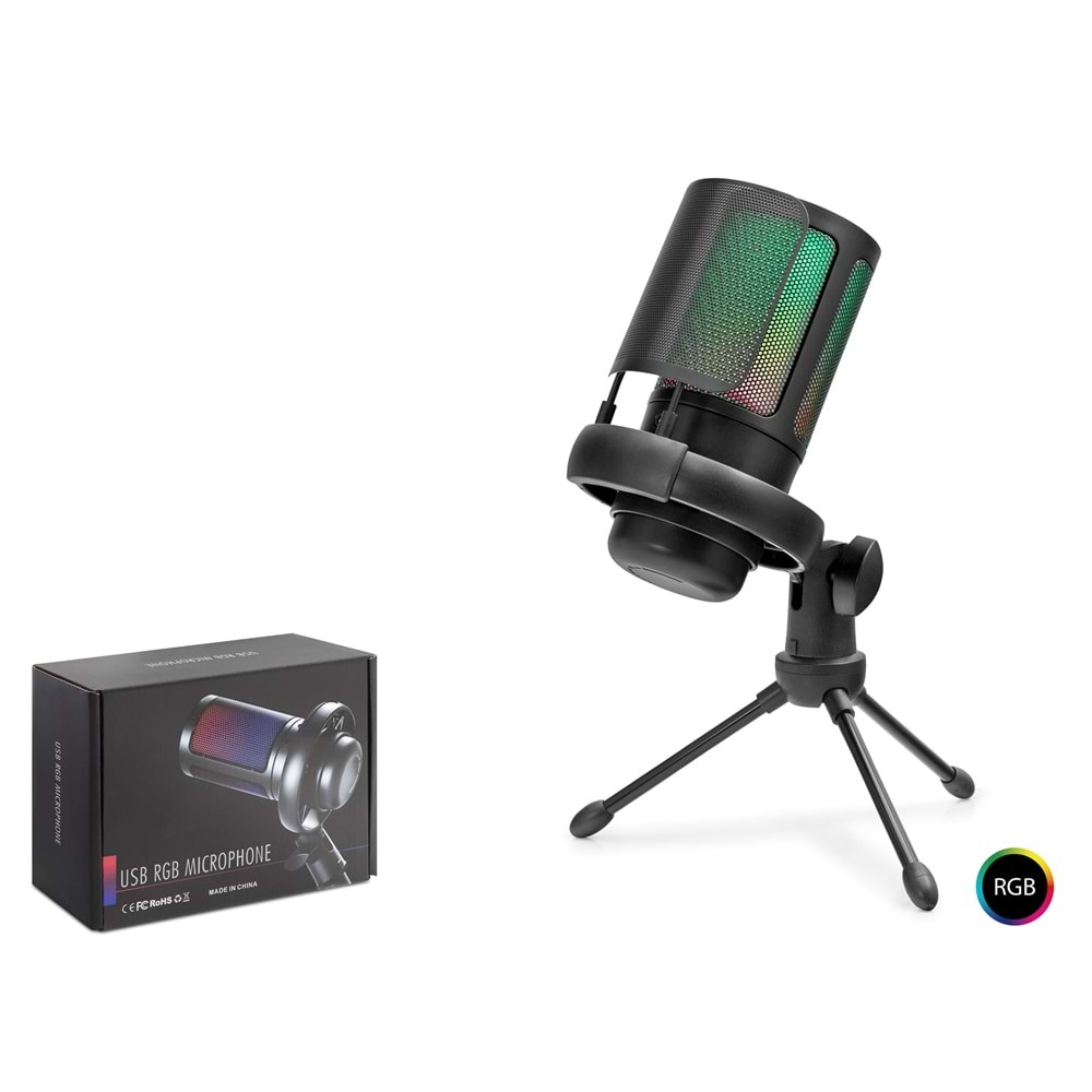 Hadron ME6S Profesyonel RGB Gaming Mikrofon - 192kHz/24Bit USB ve Type-C Bağlantılı