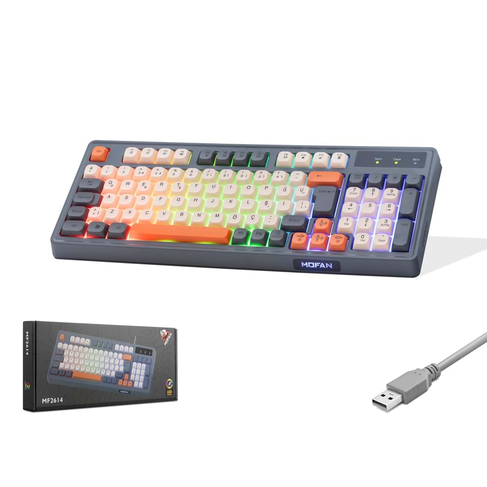MOFAN MF2614 Membran Gaming Klavye RGB 95 Tuş Antrasit