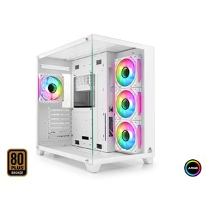 Mofan Mf2901w Pc Gaming Kasa 80 Plus 850W Power Supply 4*Fan Beyaz