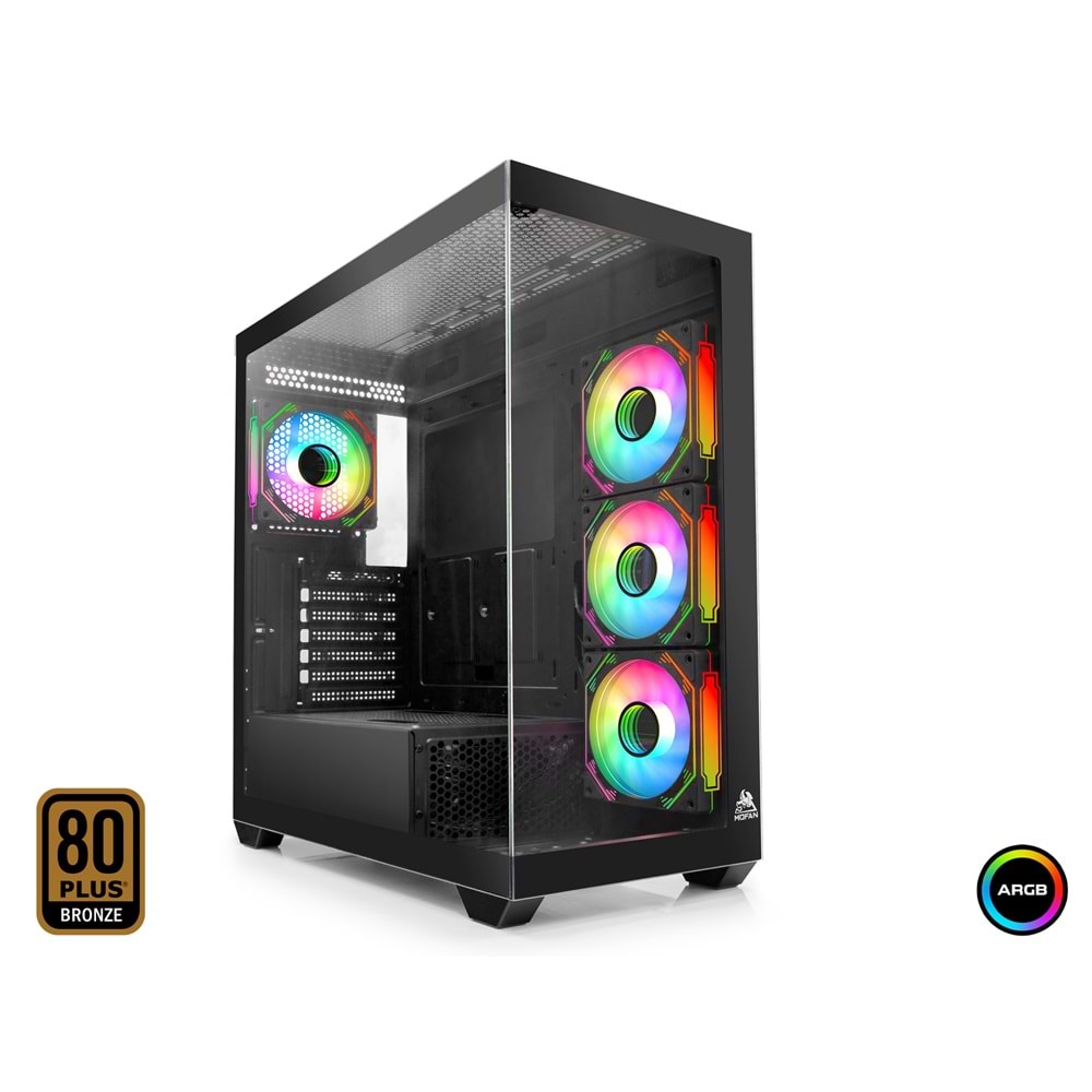 Mofan Mf2903b Pc Gaming Kasa Polar Seri 80 Plus 850W Power Supply 4*Fan Siyah