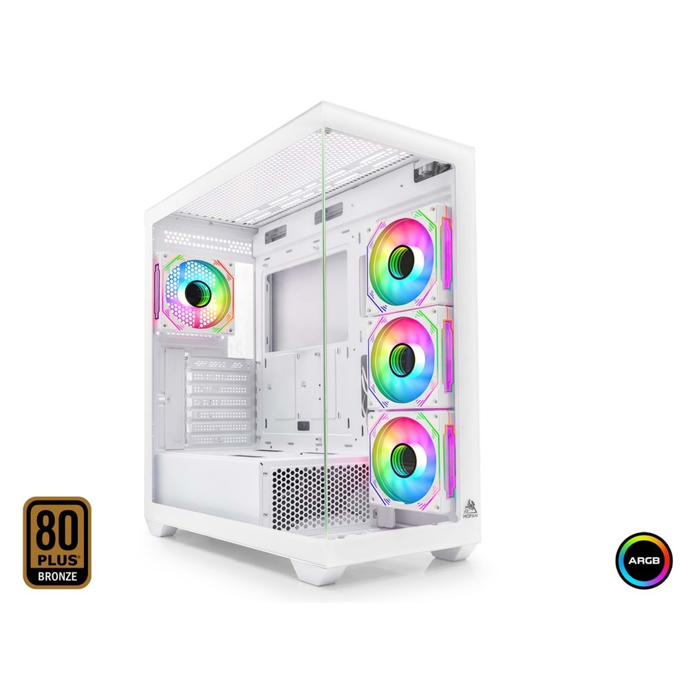 Mofan Mf2903w Pc Gaming Kasa Polar Seri 80 Plus 850W Power Supply 4*Fan Beyaz