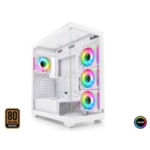 Mofan Mf2903w Pc Gaming Kasa Polar Seri 80 Plus 850W Power Supply 4*Fan Beyaz