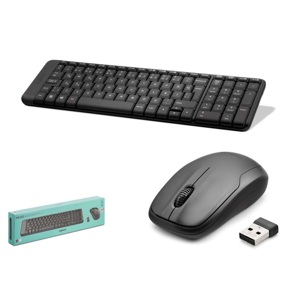 Logitech Mk220 Wireless Klavye Mouse Set Q Siyah