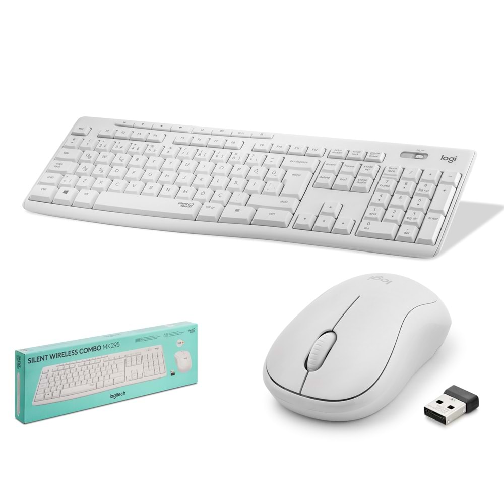 Logitech Mk295 Wireless Klavye Mouse Set Q Beyaz