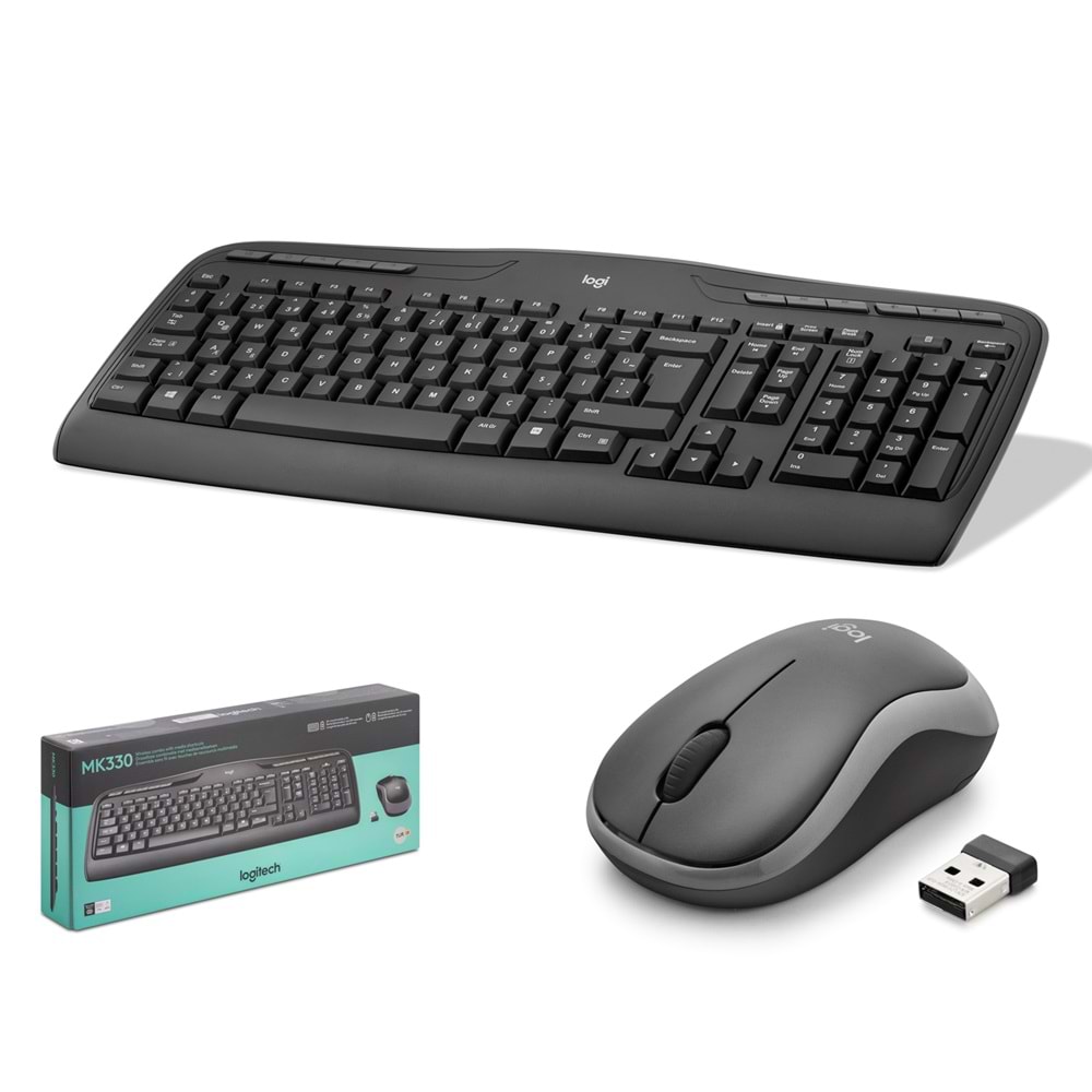 Logitech Mk330 Wireless Klavye Mouse Set Q Siyah