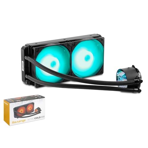 REVENGE NC200 SIVI SOĞUTMALI RGB KASA FANI 2Lİ NITROCOLD 200 24CM SİYAH
