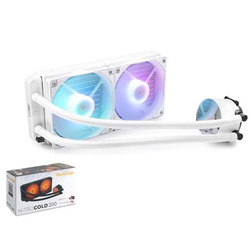 REVENGE NC200B SIVI SOĞUTMALI RGB KASA FANI 2Lİ NITROCOLD 200 24CM BEYAZ