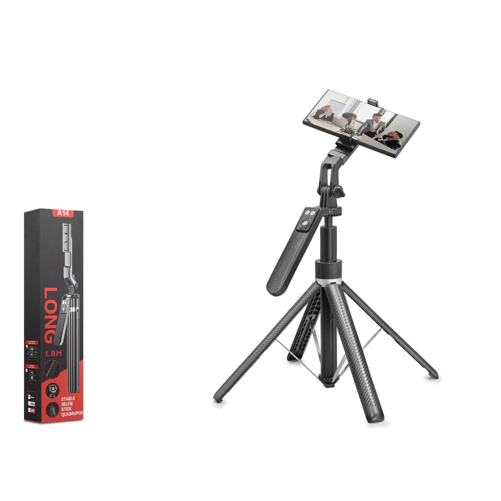 Nodar Nd1034 Tripod Selfie Çubuğu - 180cm, Bluetooth 4.2, Uzaktan Kumandalı