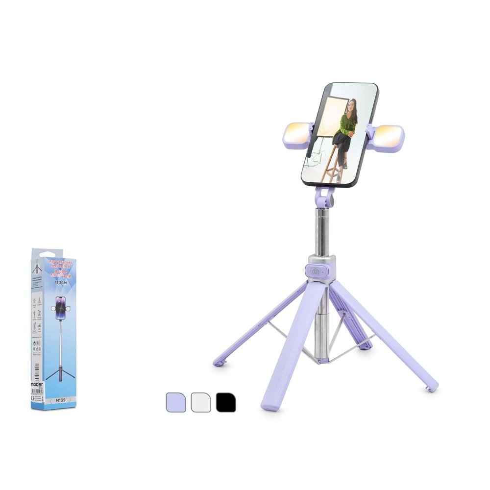 Nodar Nd1035 Tripod Selfie Çubuğu - Bluetooth 4.0, Işıklı, Uzaktan Kumandalı