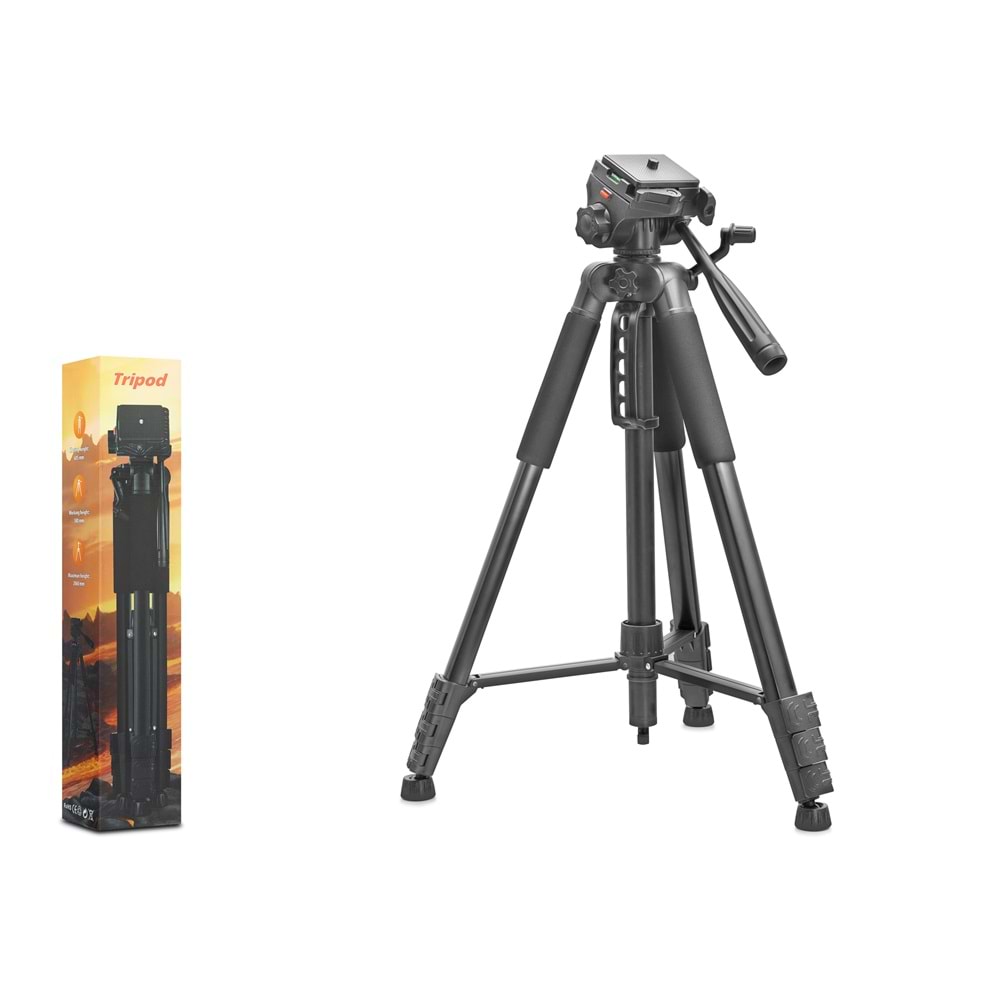 Nodar Nd1043 Tripod - 206cm, Metal + ABS, 4 Bölmeli, Profesyonel Kullanım