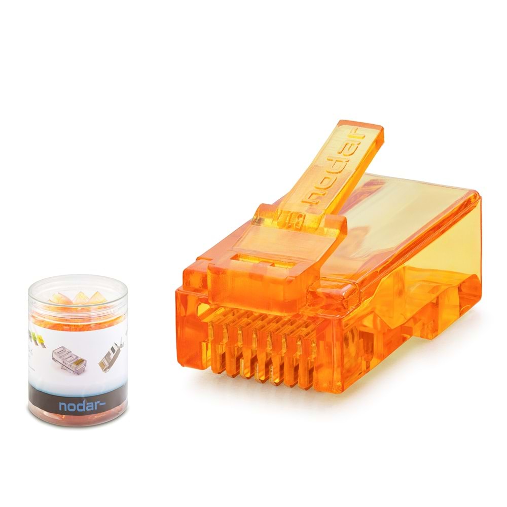 Nodar Nd2405 Cat6 Konnektör Ezrj45 100Lü Plastik Kutu Turuncu