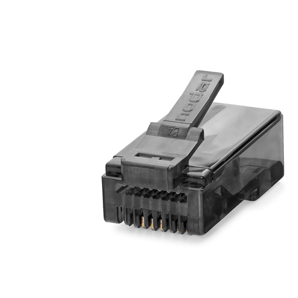NODAR ND2410 CAT6 EZ RJ45 Konnektör 100 Adet Plastik Kutu - Siyah