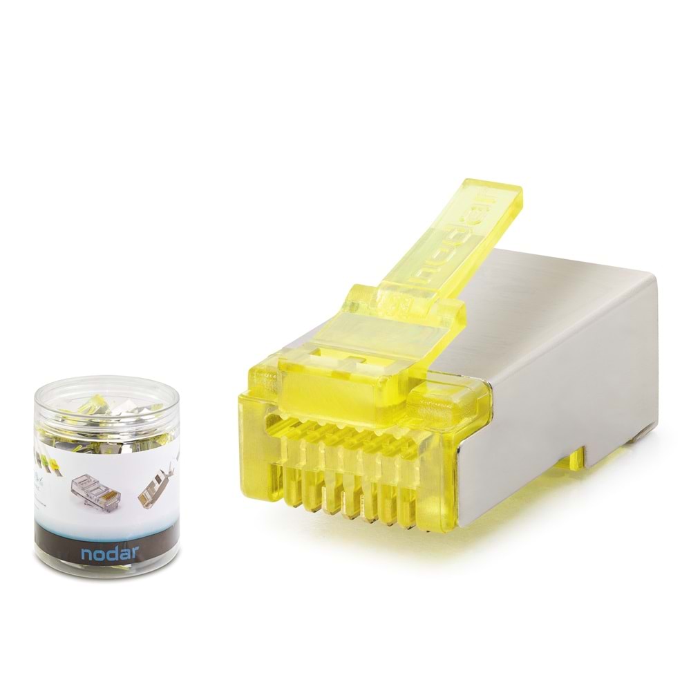 Nodar Nd2416 Cat6E Konnektör Ezrj45 Metal 100Lü Plastik Kutu Sarı