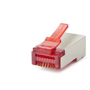 Nodar Nd2419 Cat6E Konnektör Ezrj45 Metal 100Lü Plastik Kutu Kırmızı