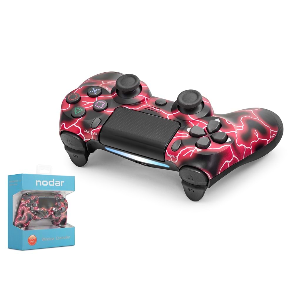 NODAR ND400P PS4 Uyumlu Kablosuz GamePad Oyun Kolu Kırmızı Siyah
