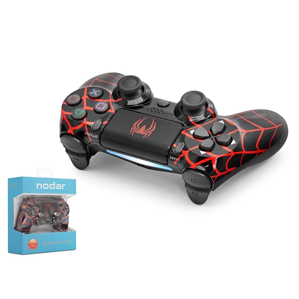 NODAR ND400U PS4 Uyumlu Kablosuz GamePad Oyun Kolu Kırmızı Siyah